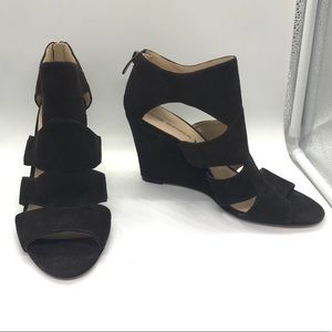 Via Spiga Dark Brown Suede Wedge